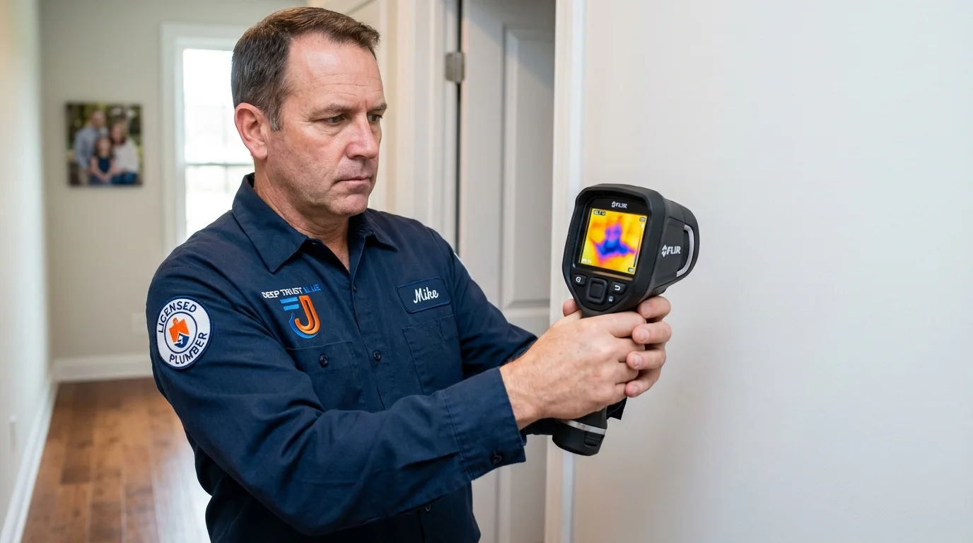 Thermal imaging leak detection by Johns Plumbing LLC in Dickinson